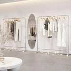 Modern Stainless Steel Free-Standing Coat Rack in Matte Silver