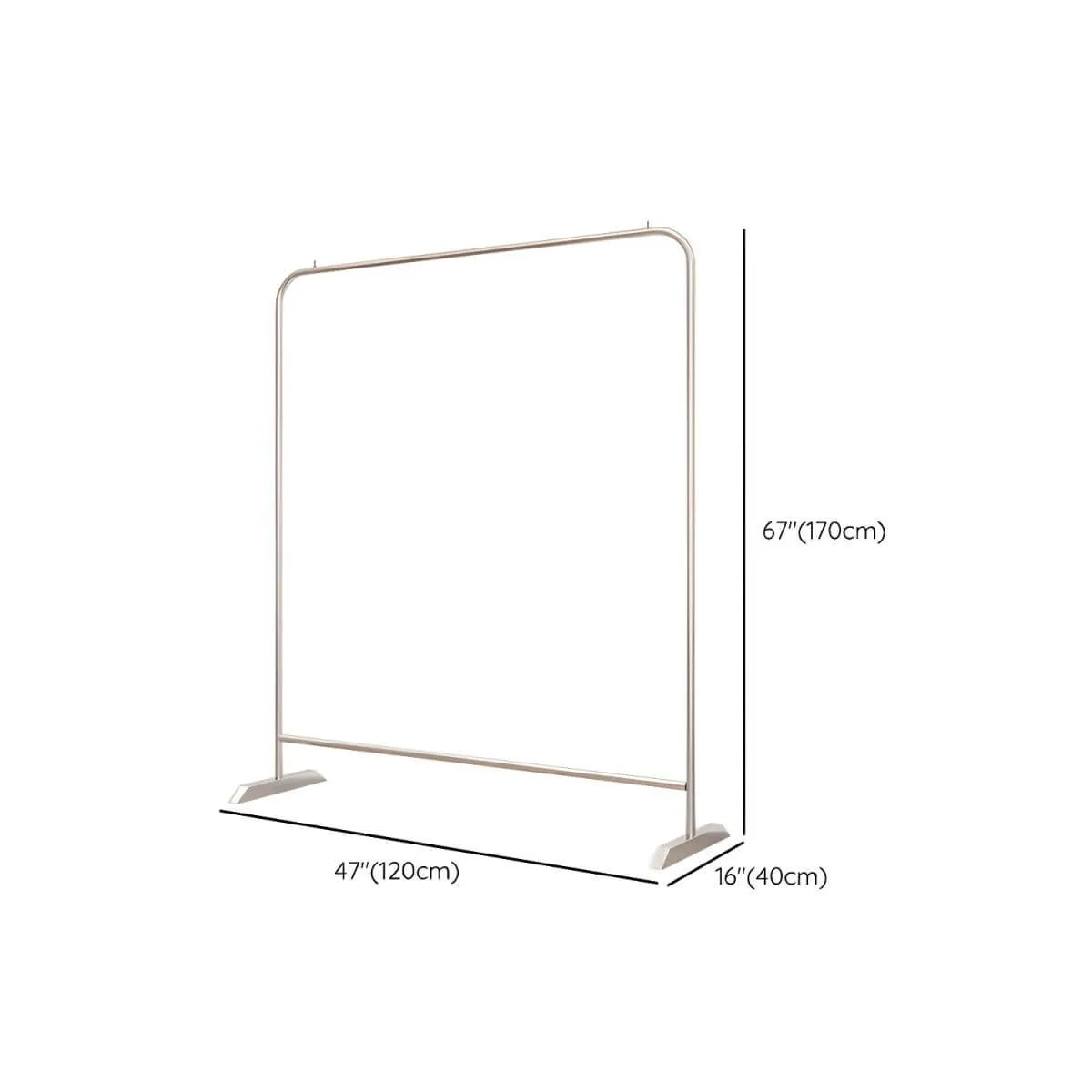 Modern Stainless Steel Free-Standing Coat Rack in Matte Silver Dimensions