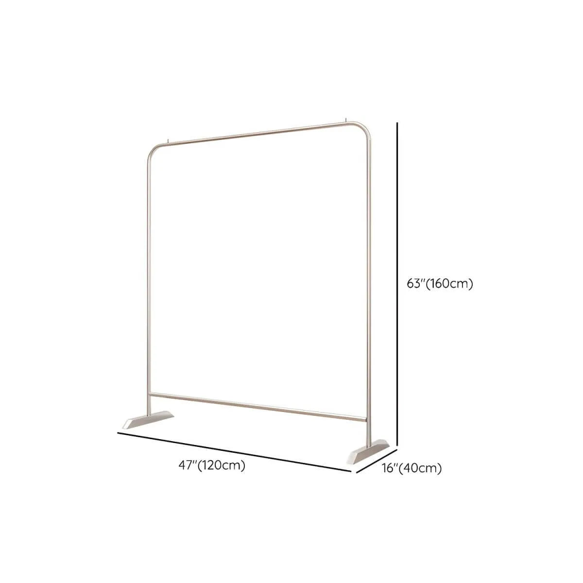 Modern Stainless Steel Free-Standing Coat Rack in Matte Silver Dimensions