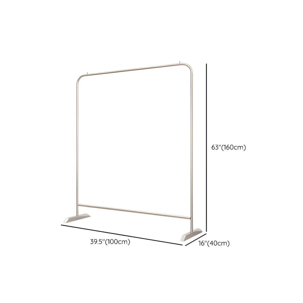 Modern Stainless Steel Free-Standing Coat Rack in Matte Silver Dimensions