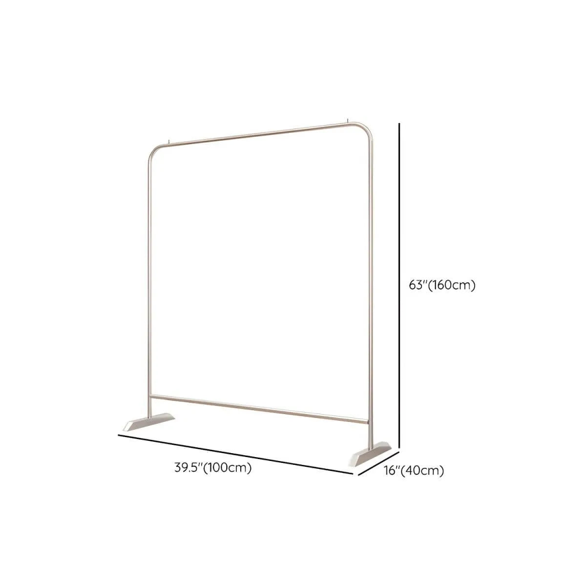 Modern Stainless Steel Free-Standing Coat Rack in Matte Silver Dimensions