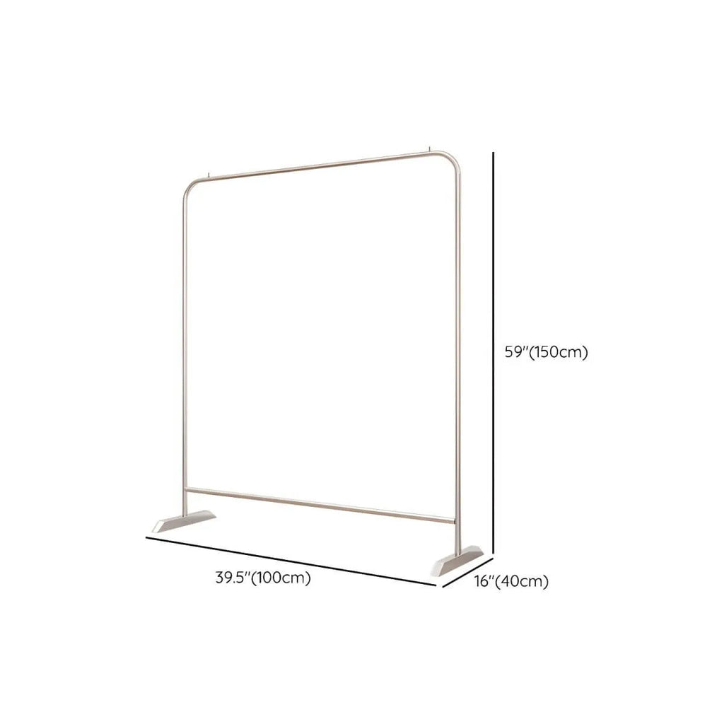 Modern Stainless Steel Free-Standing Coat Rack in Matte Silver Dimensions