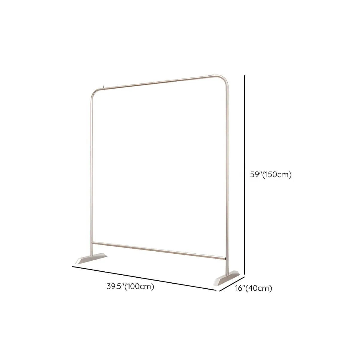 Modern Stainless Steel Free-Standing Coat Rack in Matte Silver Dimensions
