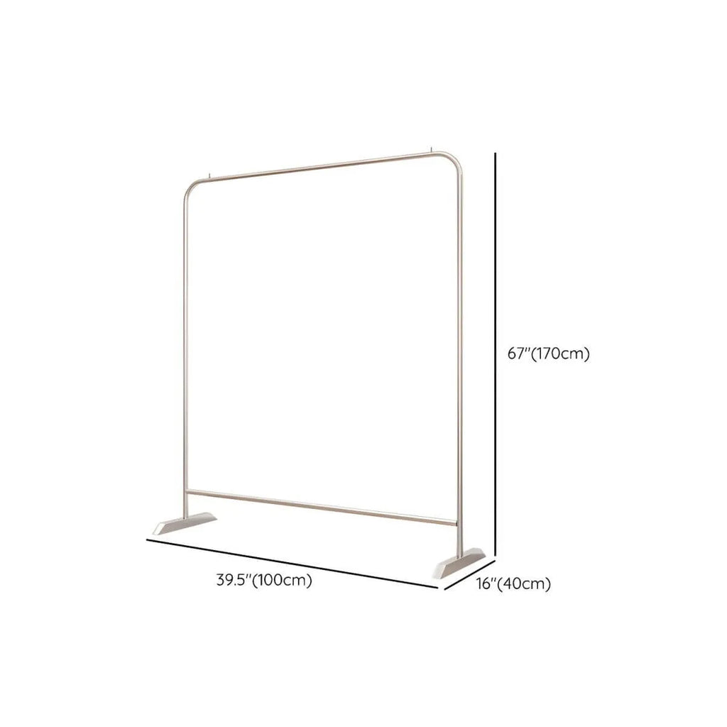 Modern Stainless Steel Free-Standing Coat Rack in Matte Silver Dimensions