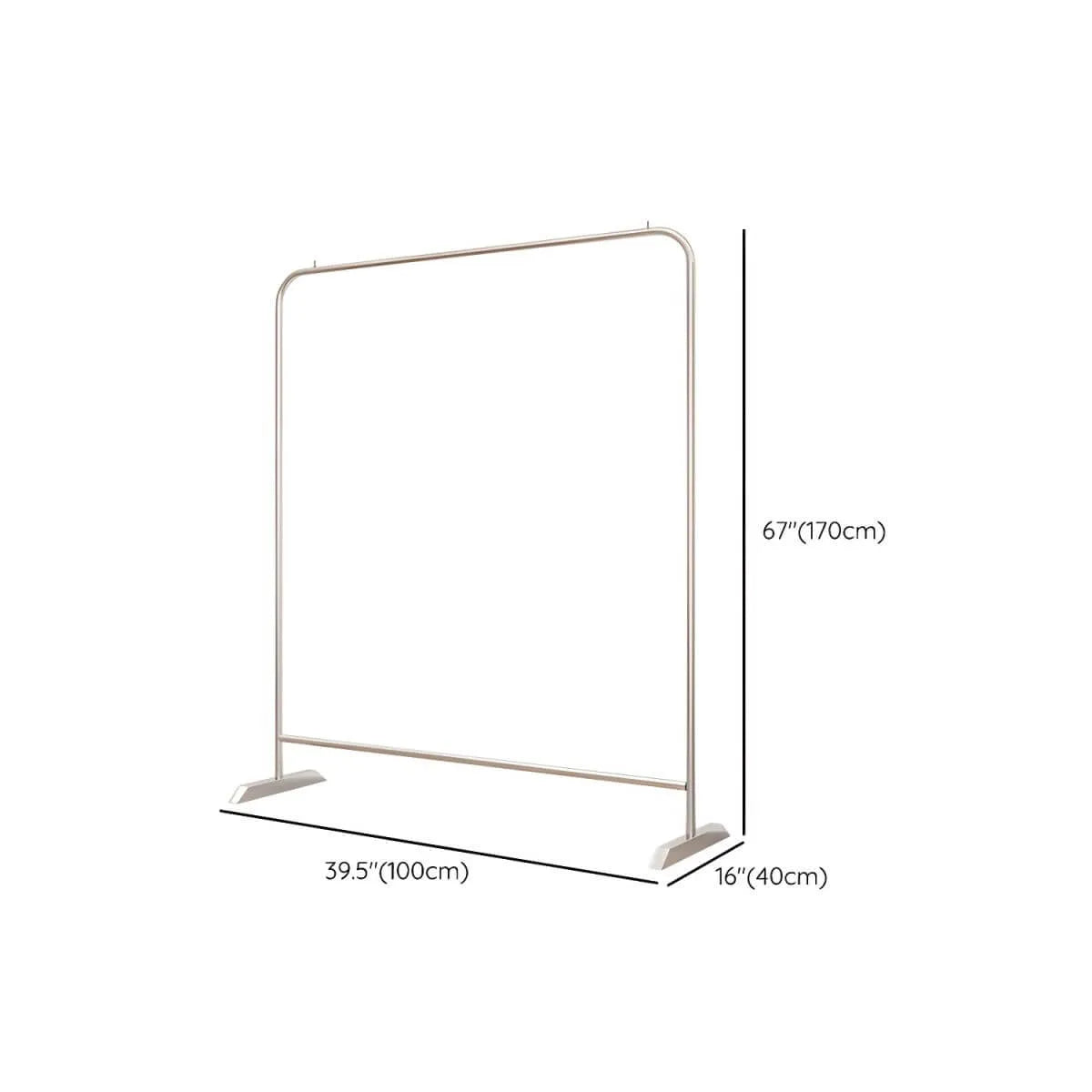 Modern Stainless Steel Free-Standing Coat Rack in Matte Silver Dimensions