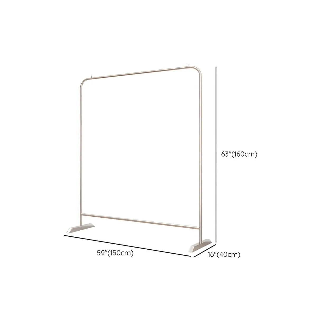 Modern Stainless Steel Free-Standing Coat Rack in Matte Silver Dimensions