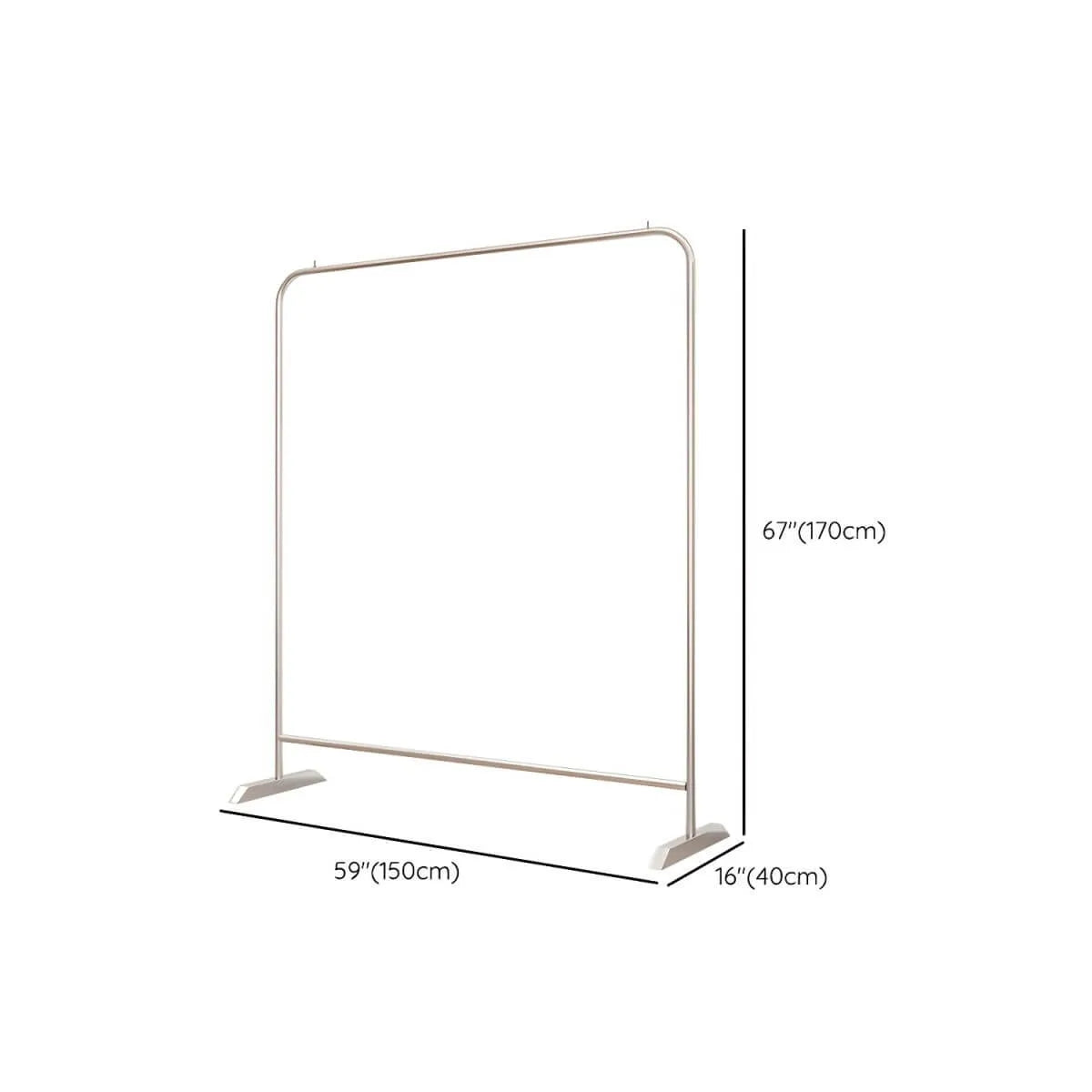 Modern Stainless Steel Free-Standing Coat Rack in Matte Silver Dimensions