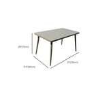 Modern Steel Frame Outdoor Dining Table in Soft Greige Dimensions