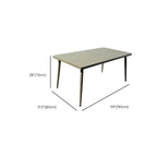 Modern Steel Frame Outdoor Dining Table in Soft Greige Dimensions