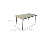 Modern Steel Frame Outdoor Dining Table in Soft Greige Dimensions
