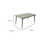 Modern Steel Frame Outdoor Dining Table in Soft Greige Dimensions