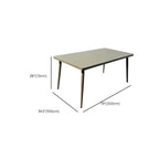 Modern Steel Frame Outdoor Dining Table in Soft Greige Dimensions