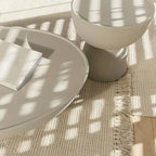 Modern Stone Coffee Table with Sculptural Pedestal Base