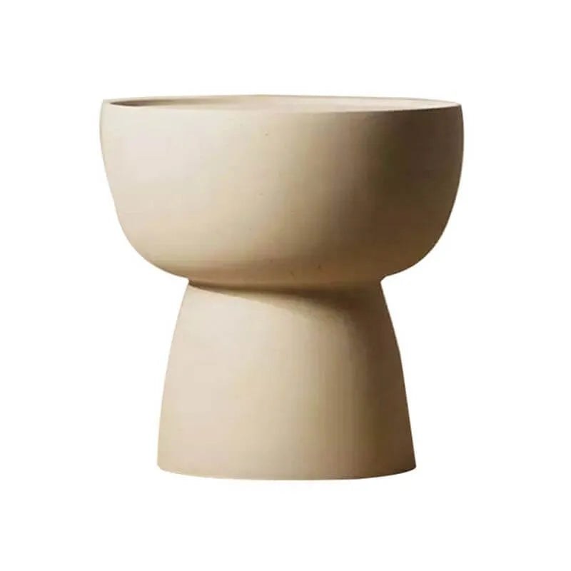 Modern Stone Coffee Table with Sculptural Pedestal Base