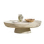 Modern Stone Coffee Table with Sculptural Pedestal Base
