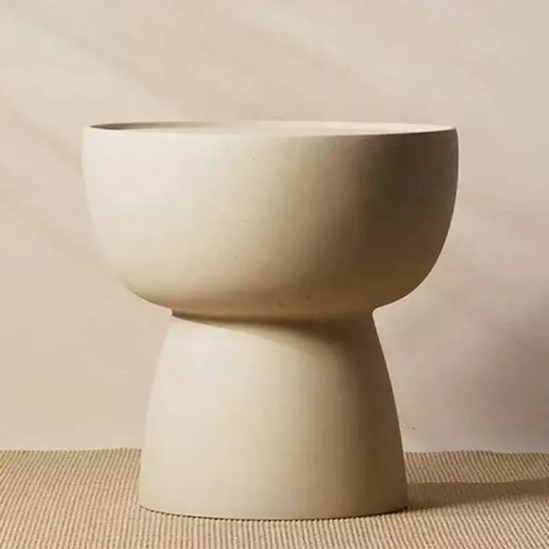 Modern Stone Coffee Table with Sculptural Pedestal Base