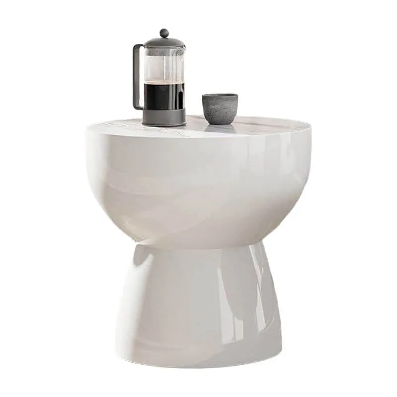 Modern Stone Coffee Table with Sculptural Pedestal Base