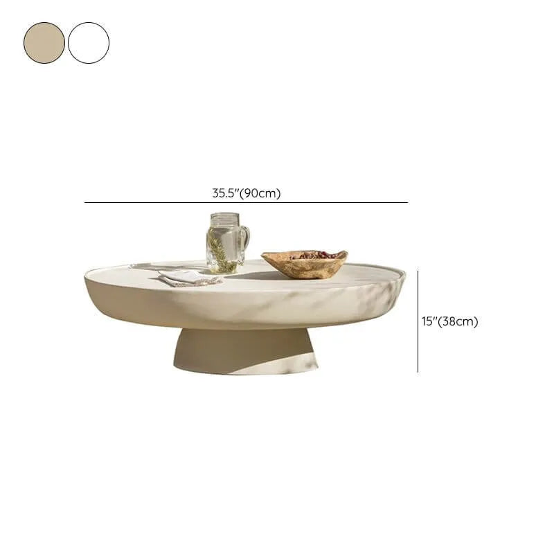 Modern Stone Coffee Table with Sculptural Pedestal Base Dimensions