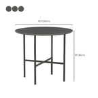 Modern Stone Top Bistro Table in Grey with Black Metal Frame Dimensions