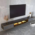 Modern Stone Wall-Mounted TV Stand with Drawers and LED Lighting Main Product Image