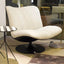 Modern Swivel Camel Back Accent Chair with Ottoman – Suede Upholstery
