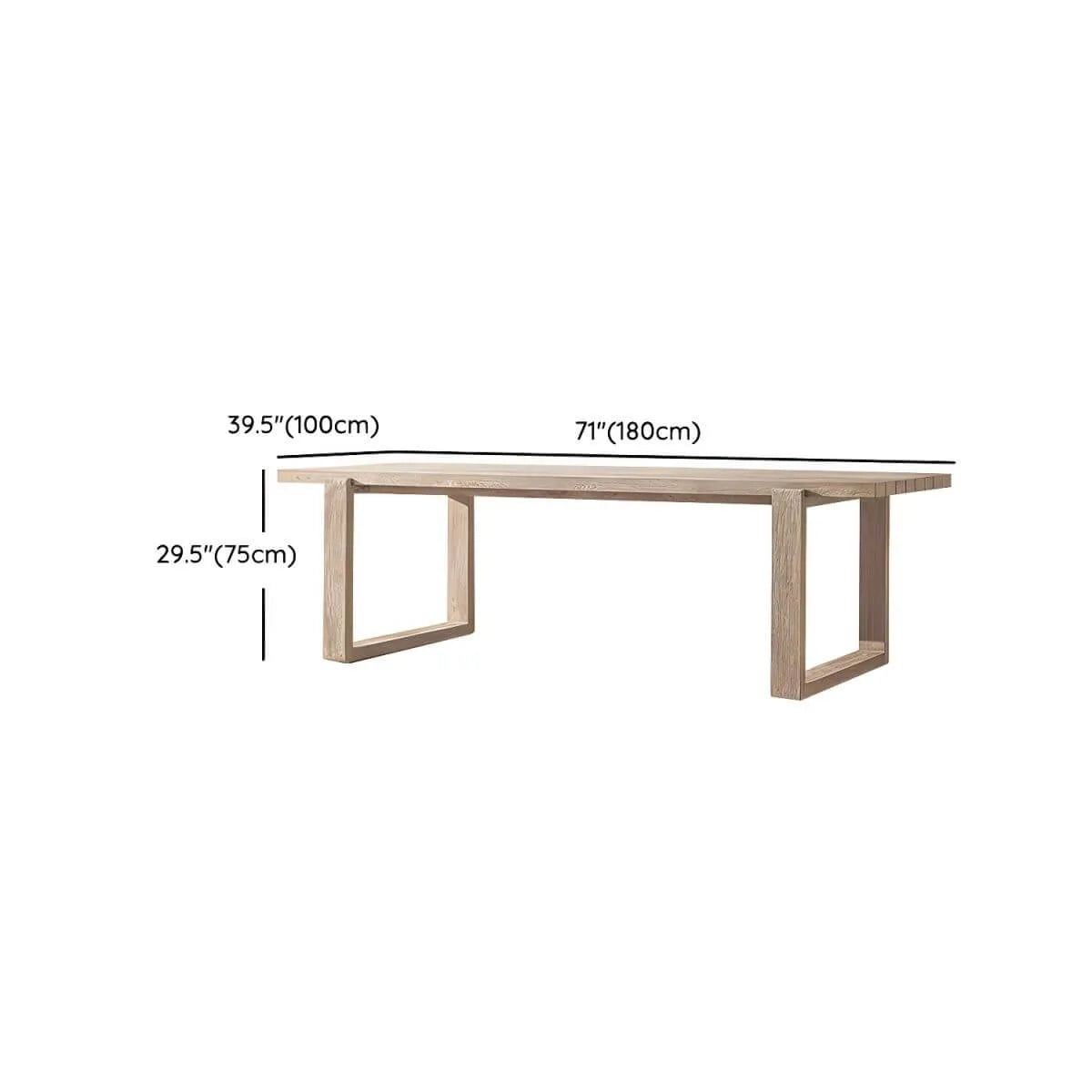 Modern Teak Wood Outdoor Coffee & Dining Table – Rectangular, Non-Extendable Dimensions