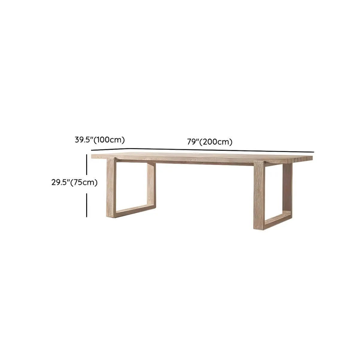Modern Teak Wood Outdoor Coffee & Dining Table – Rectangular, Non-Extendable Dimensions