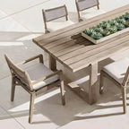 Modern Teak Wood Outdoor Coffee & Dining Table – Rectangular, Non-Extendable Main Product Image