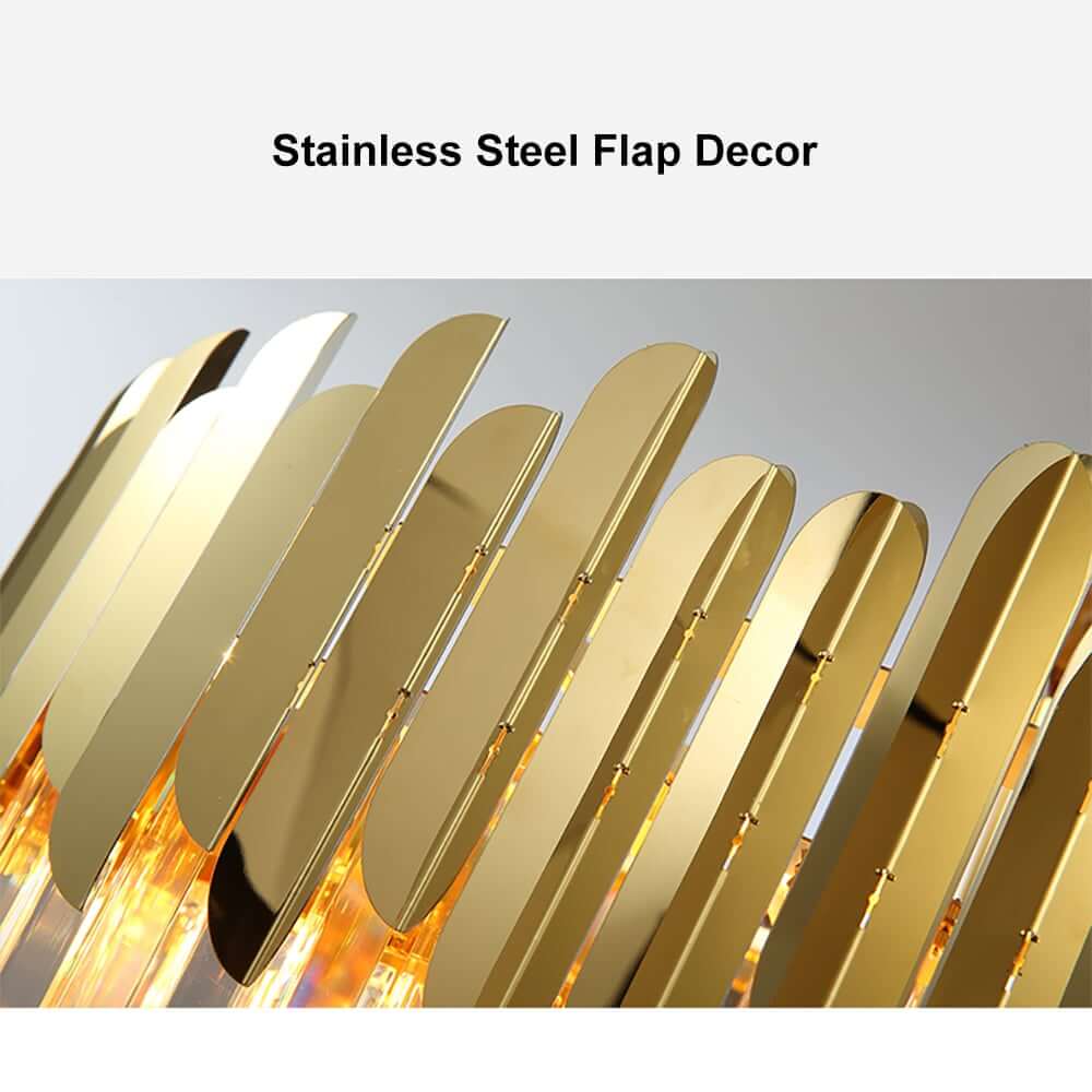 Modern Tiered Crystal Chandelier with Adjustable Gold Chain