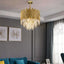 Modern Tiered Crystal Chandelier with Adjustable Gold Chain Main Product Image