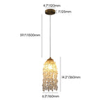 Modern Tiered Crystal Pendant Light with Adjustable Height and Three-Color Dimming Dimensions