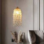 Modern Tiered Crystal Pendant Light with Adjustable Height and Three-Color Dimming