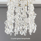 Modern Tiered Crystal Pendant Light with Adjustable Height and Three-Color Dimming
