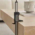 Modern Travertine Coffee Table with Transparent Acrylic Sled Base