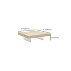 Modern Travertine Coffee Table with Transparent Acrylic Sled Base Dimensions