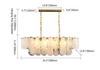 Modern Two-Tier Cloud Glass Pendant Light with Golden Metal Frame Dimensions