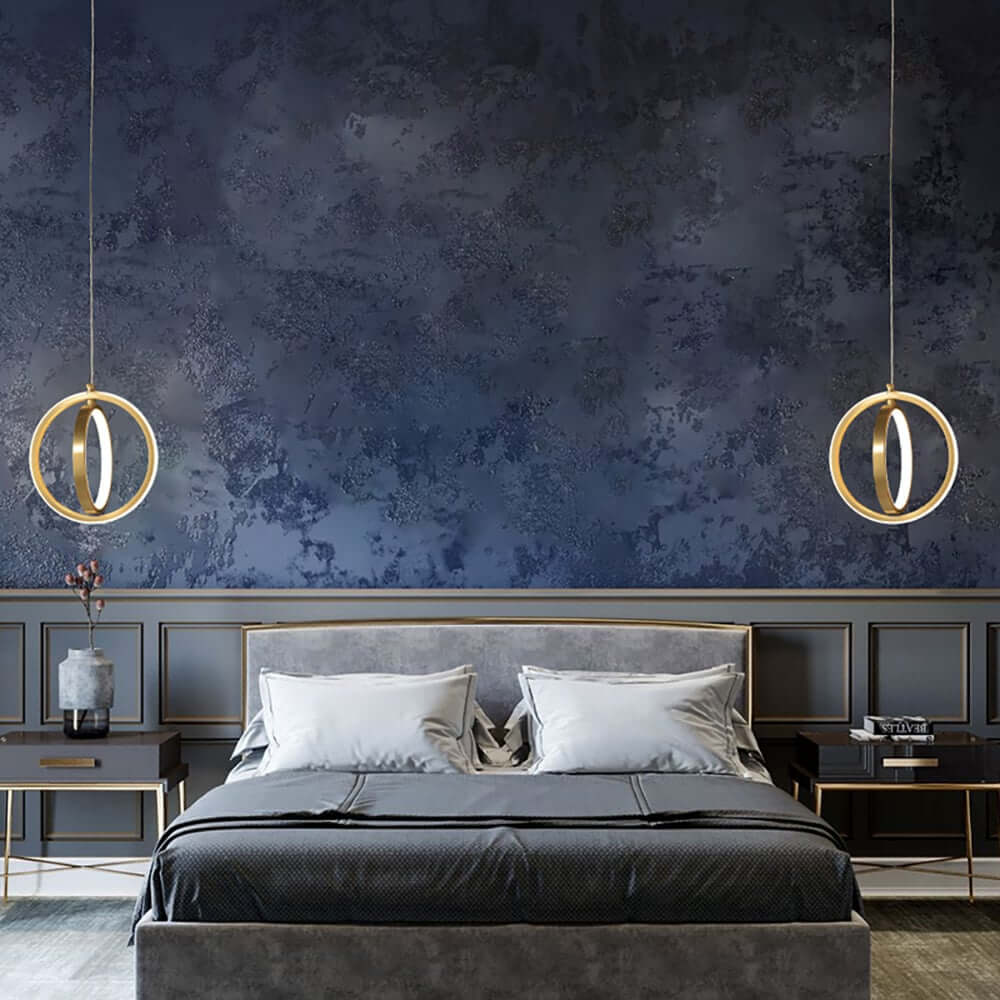 Modern Two-Tier Geometric Pendant Light in Matte Gold with White Silica Shades