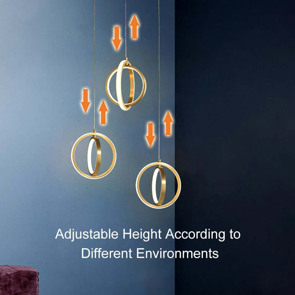 Modern Two-Tier Geometric Pendant Light in Matte Gold with White Silica Shades