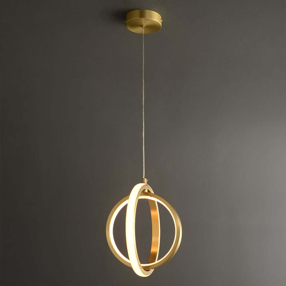 Modern Two-Tier Geometric Pendant Light in Matte Gold with White Silica Shades