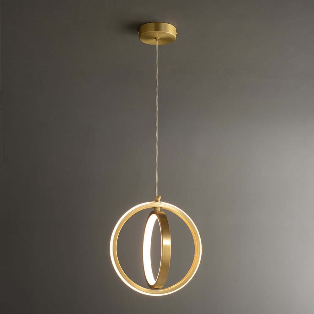 Modern Two-Tier Geometric Pendant Light in Matte Gold with White Silica Shades