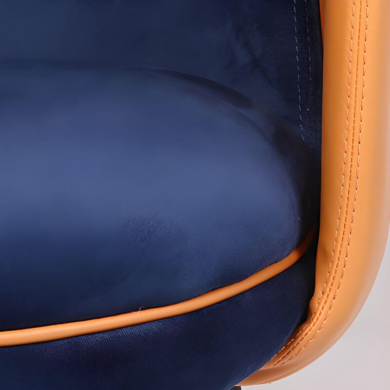Modern Upholstered Arm Chair with Curved Back and Metal Legs