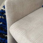 Modern Upholstered Arm Chair with Open Back and Metal Legs