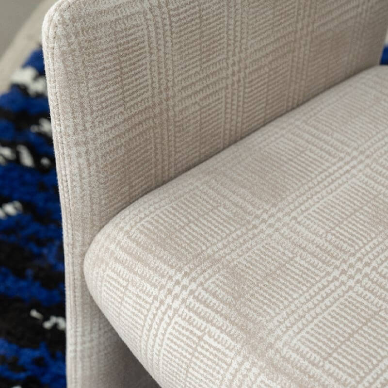 Modern Upholstered Arm Chair with Open Back and Metal Legs