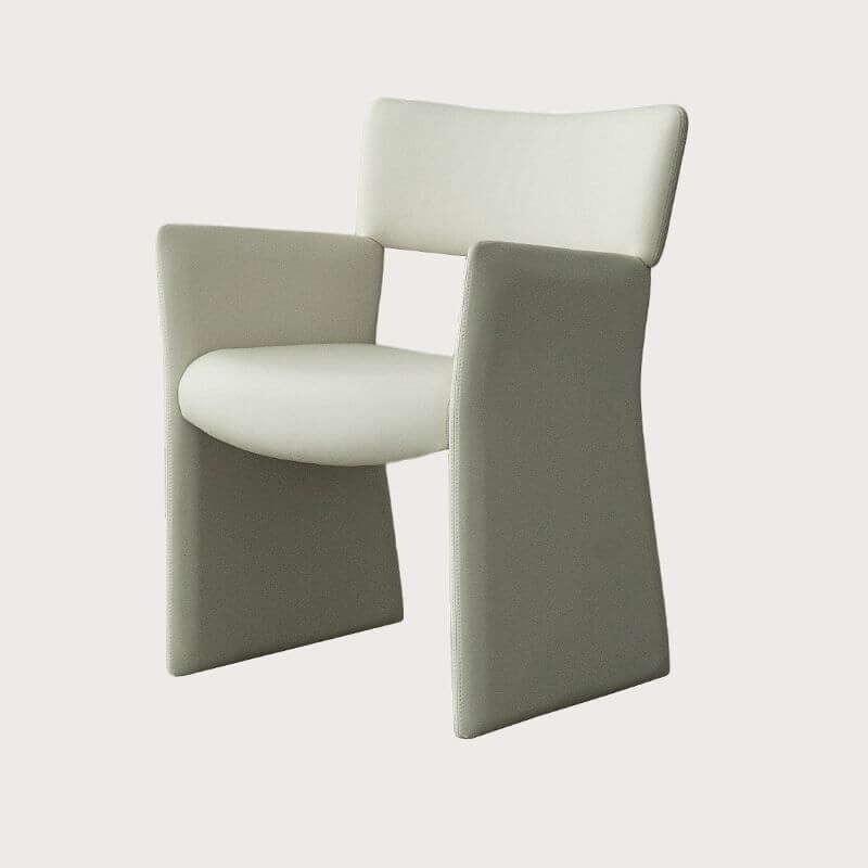 Modern Upholstered Arm Chair with Open Back and Metal Legs