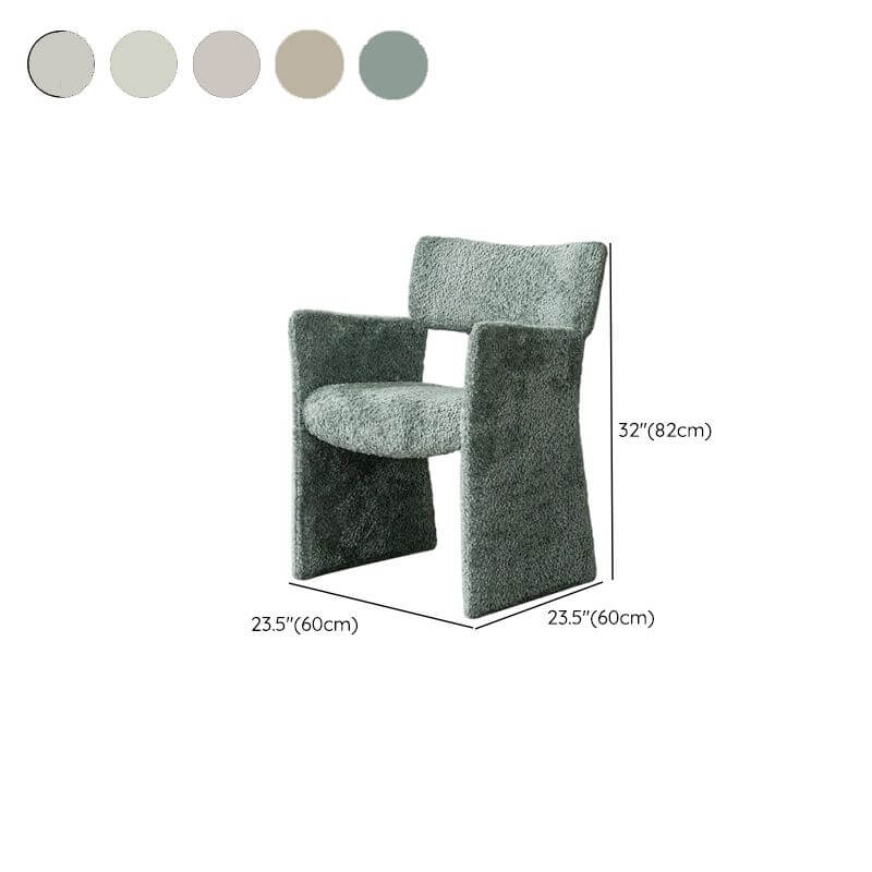 Modern Upholstered Arm Chair with Open Back and Metal Legs Dimensions