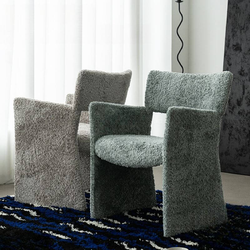 Modern Upholstered Arm Chair with Open Back and Metal Legs Main Product Image