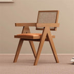 Modern Upholstered Arm Chair with Wood Legs and Open Back Design