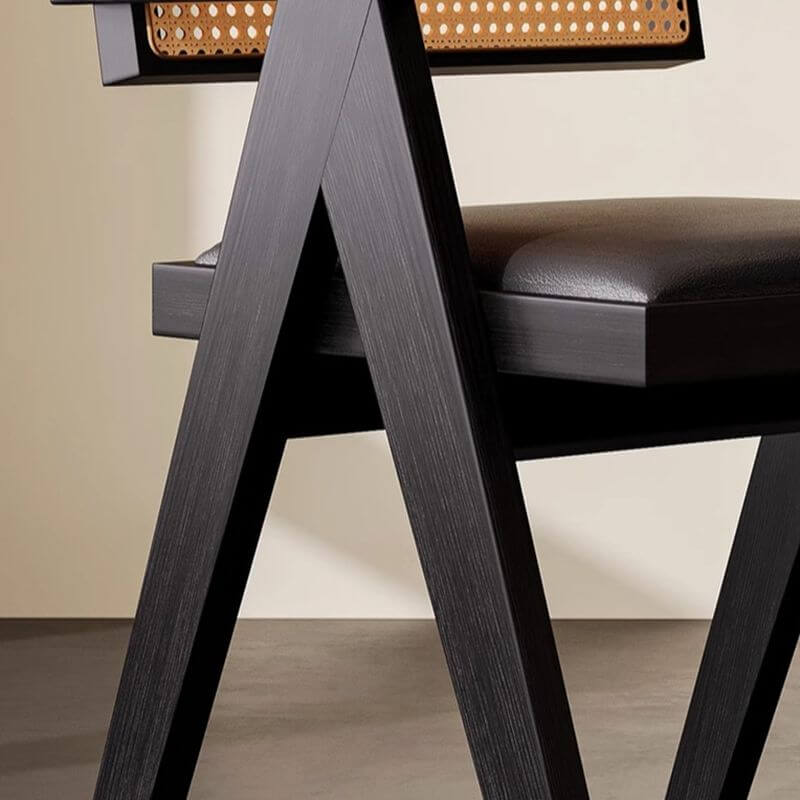 Modern Upholstered Arm Chair with Wood Legs and Open Back Design