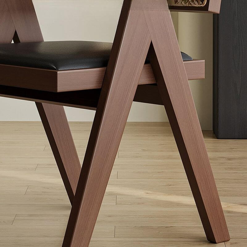 Modern Upholstered Arm Chair with Wood Legs and Open Back Design