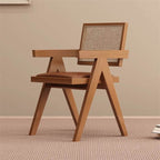 Modern Upholstered Arm Chair with Wood Legs and Open Back Design